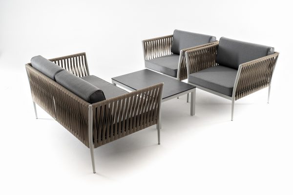 "Касабланка" лаунж-зона плетеная из роупа 4-местная, цвет серый — изображение 5