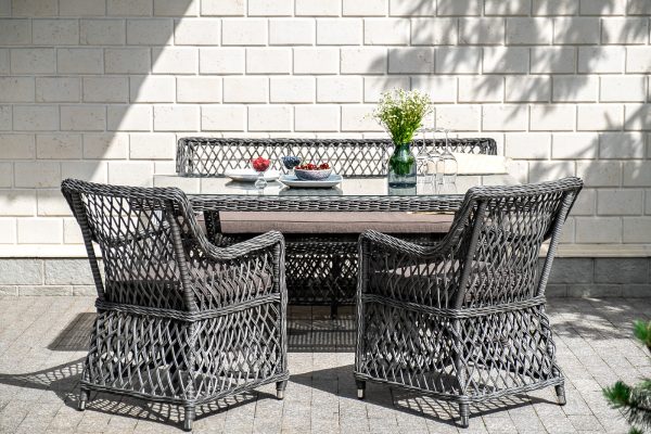 "Катания" обеденная группа плетеная на 4 персоны, цвет графит — изображение 5