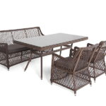 "Катания" обеденная группа плетеная на 4 персоны