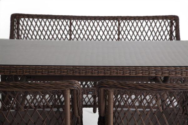 "Катания" обеденная группа плетеная на 4 персоны, цвет коричневый — изображение 3