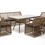 "Катания" обеденная группа плетеная на 6 персон