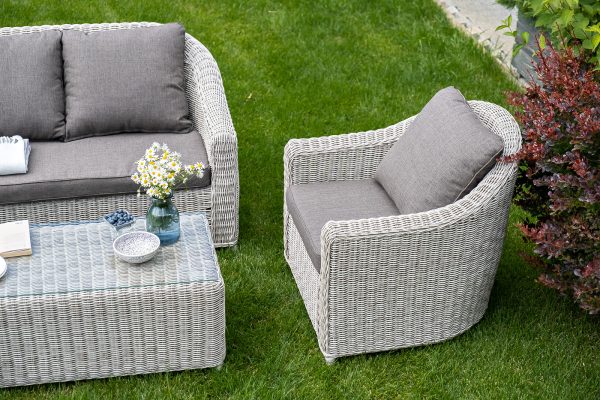 "Кон Панна" кресло из искусственного ротанга, цвет бежевый — изображение 4