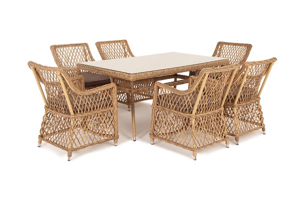 "Латте" обеденная группа плетеная, цвет соломенный — изображение 3