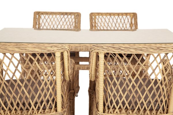 "Латте" обеденная группа плетеная, цвет соломенный — изображение 4