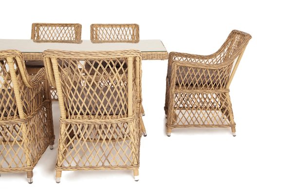 "Латте" обеденная группа плетеная, цвет соломенный — изображение 5