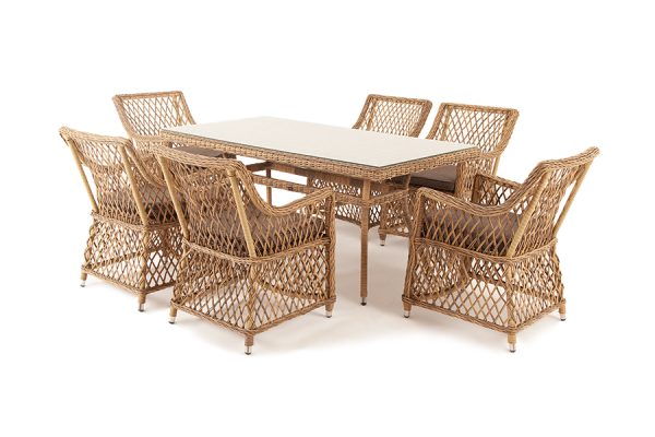 "Латте" обеденная группа плетеная