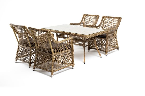 "Латте–140 L" обеденная группа плетеная, цвет соломенный — изображение 3