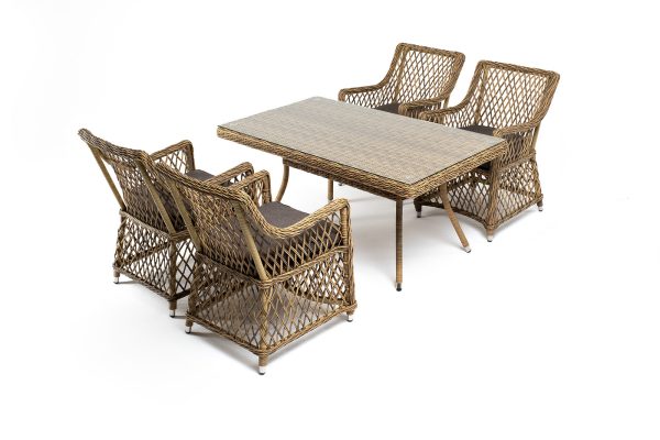 "Латте–140 L" обеденная группа плетеная, цвет соломенный — изображение 4