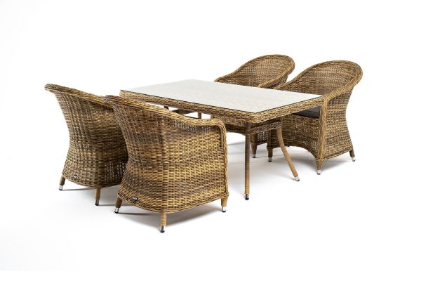 "Латте–140 R" обеденная группа плетеная, цвет соломенный — изображение 3