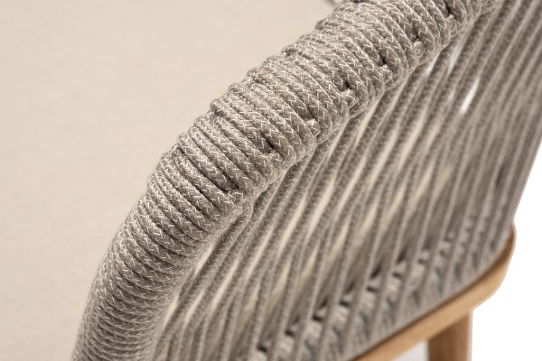 "Марсель" стул плетеный из роупа, основание дуб, роуп серый меланж круглый, ткань бежевая 052 — изображение 5