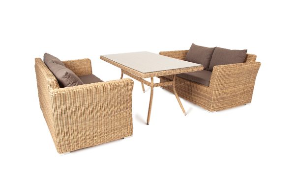 "Мокко" обеденная группа плетеная из ротанга, цвет соломенный — изображение 3