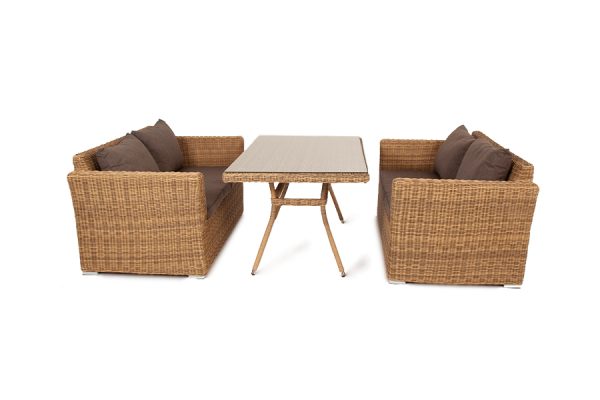 "Мокко" обеденная группа плетеная из ротанга, цвет соломенный — изображение 4