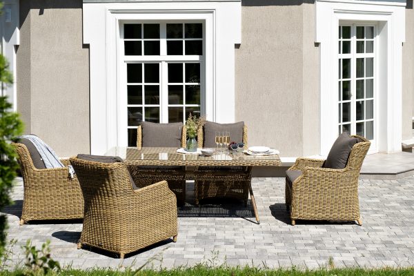"Неаполь" обеденная группа плетеная из искусственного ротанга, цвет соломенный — изображение 3