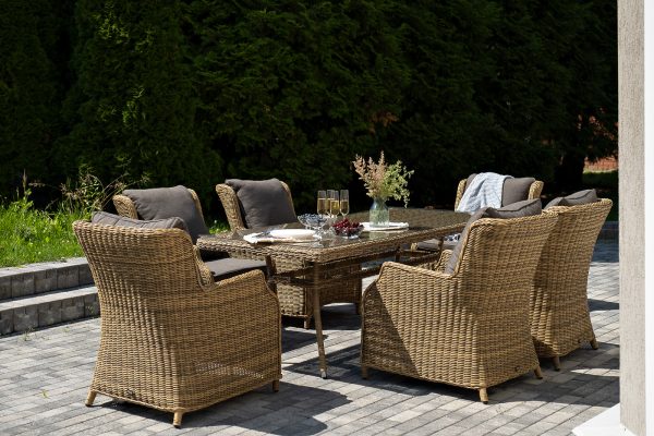 "Неаполь" обеденная группа плетеная из искусственного ротанга, цвет соломенный — изображение 4