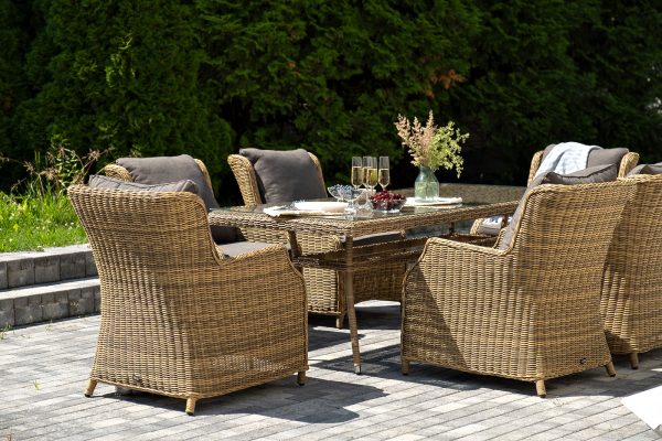 "Неаполь" обеденная группа плетеная из искусственного ротанга, цвет соломенный — изображение 5