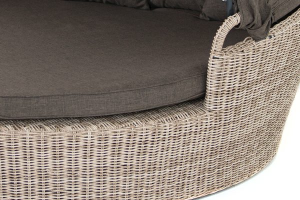 "Стильяно" плетеная кровать круглая, цвет бежевый — изображение 3