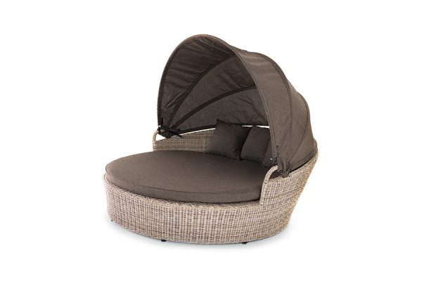 "Стильяно" плетеная кровать круглая, цвет бежевый — изображение 4