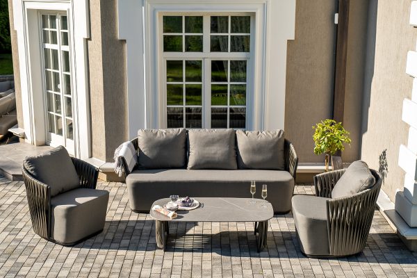 "Флоренция" лаунж-зона из искусственного ротанга, цвет графит — изображение 3