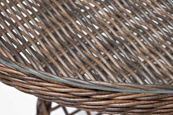"Эспрессо" плетеный круглый стол, диаметр 80 см, цвет коричневый — изображение 4