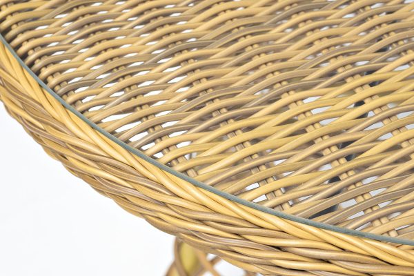 "Эспрессо" плетеный круглый стол, диаметр 80 см, цвет соломенный — изображение 4