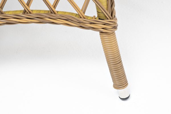 "Эспрессо" плетеный круглый стол, диаметр 80 см, цвет соломенный — изображение 5