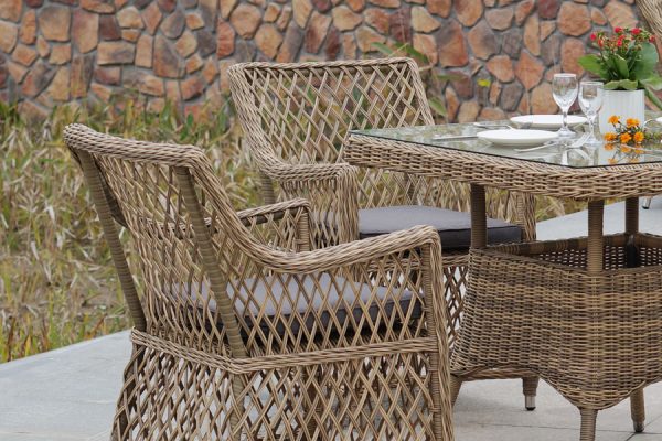"Айриш" обеденная группа плетеная на 4 персоны, цвет соломенный — изображение 4