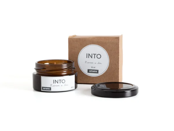 Аромасвеча Into в банке Хлопок и лён 50 мл коричневый — изображение 2