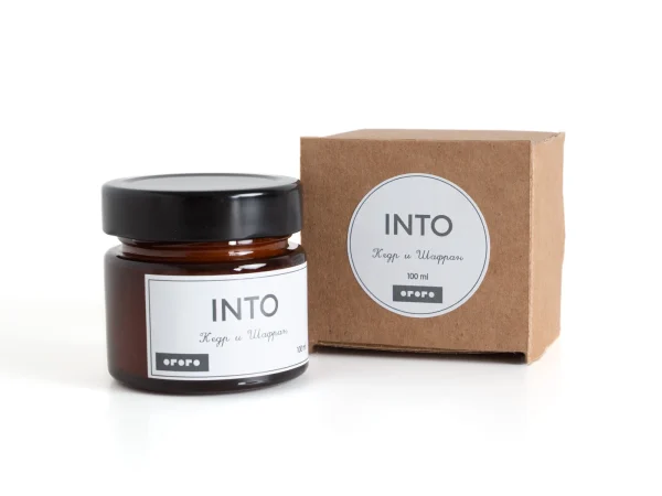 Аромасвеча Into в банке Кедр и шафран 100 мл коричневый — изображение 3