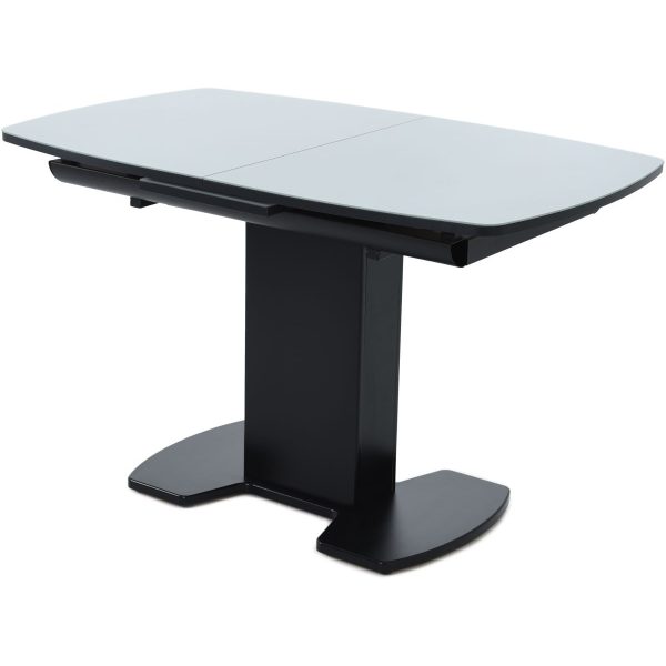 Стол «Будапешт» 130x80 стекло серое, черный — изображение 2