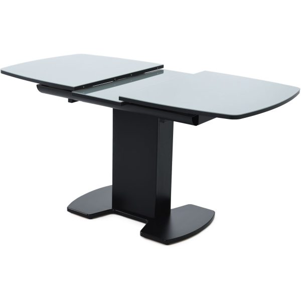 Стол «Будапешт» 130x80 стекло серое, черный — изображение 4