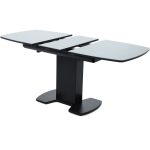 Стол «Будапешт» 130x80 стекло серое, черный — изображение 5