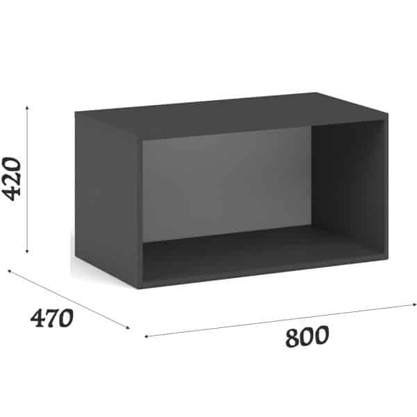 Антресоль «Чикаго» 2д Антрацит/Белый — изображение 3
