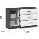 Комод «Чикаго» 1д3ящ Антрацит/Белый — изображение 3