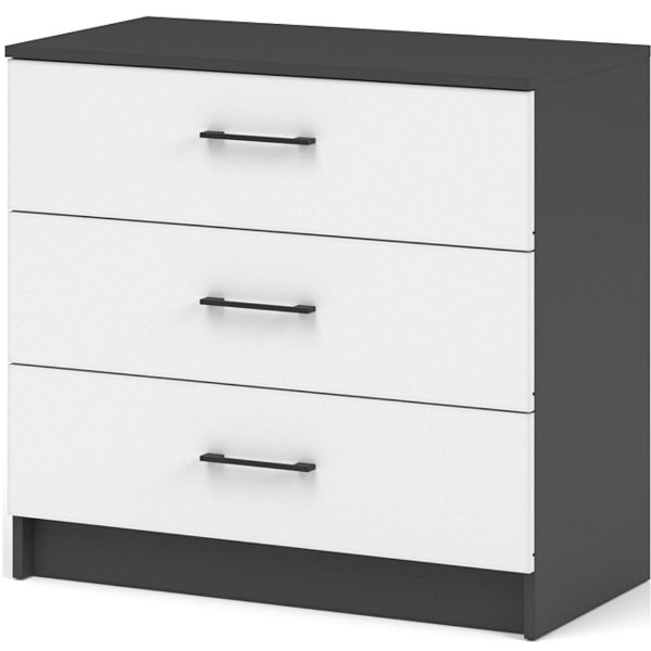 Комод «Чикаго» 3ящ Антрацит/Белый — изображение 2