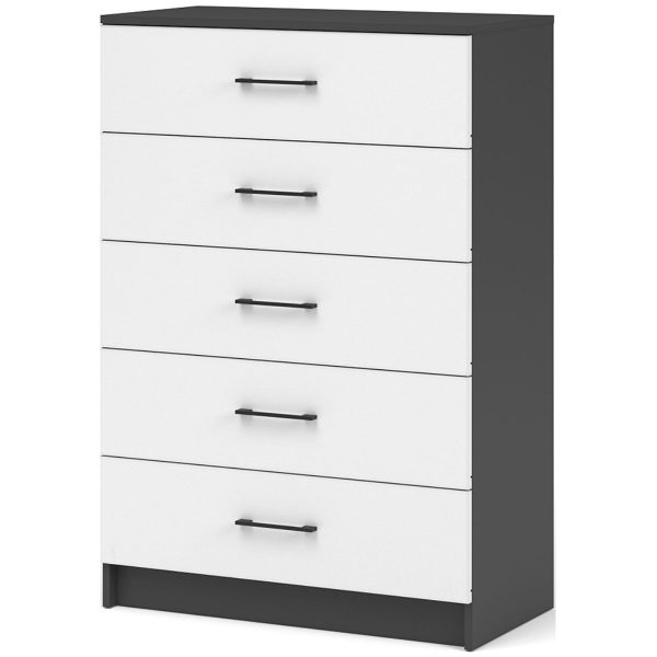 Комод «Чикаго» 5ящ Антрацит/Белый — изображение 2