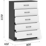 Комод «Чикаго» 5ящ Антрацит/Белый — изображение 3