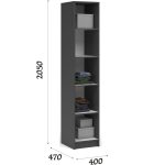 Шкаф «Чикаго» 1д Антрацит/Белый — изображение 3