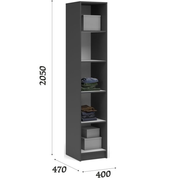 Шкаф «Чикаго» 1д Антрацит/Белый — изображение 3