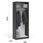 Шкаф «Чикаго» 2д Антрацит/Белый — изображение 3