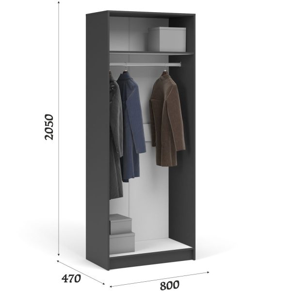 Шкаф «Чикаго» 2д Антрацит/Белый — изображение 3