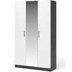 Шкаф «Чикаго» 3д (с зеркалом) MAX Антрацит/Белый — изображение 2