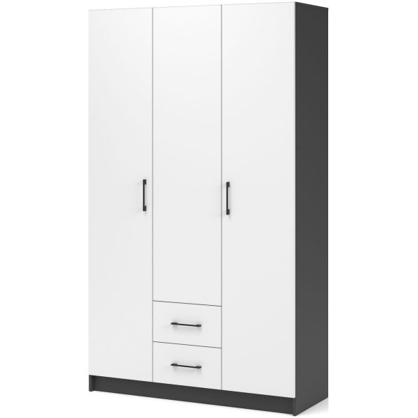 Шкаф «Чикаго» 3д2ящ Антрацит/Белый — изображение 2