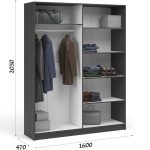 Шкаф «Чикаго» 4д Антрацит/Белый — изображение 3