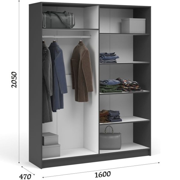 Шкаф «Чикаго» 4д Антрацит/Белый — изображение 3