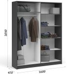 Шкаф «Чикаго» 4д (с зеркалами) MAX Антрацит/Белый — изображение 3