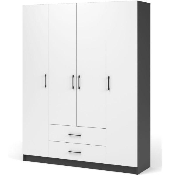 Шкаф «Чикаго» 4д2ящ Антрацит/Белый — изображение 2