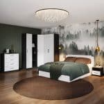 Шкаф «Чикаго» 3д (с зеркалом) Антрацит/Белый — изображение 4