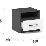 Тумба «Чикаго» (2 шт) Антрацит/Белый — изображение 3