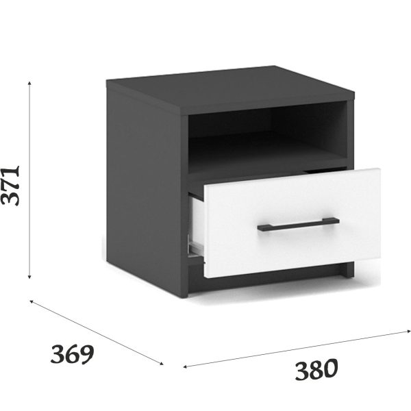 Тумба «Чикаго» (2 шт) Антрацит/Белый — изображение 3