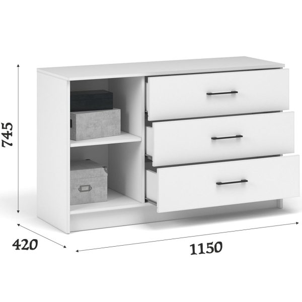 Комод «Чикаго» 1д3ящ, белый — изображение 3